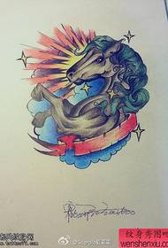 The color horse manuscript works are shared by the tattoo show