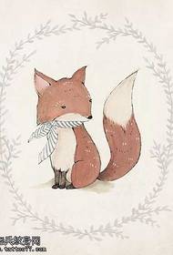 手稿狐狸紋身圖案