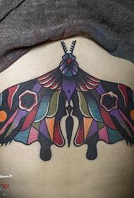 복부 색 나비 문신 패턴