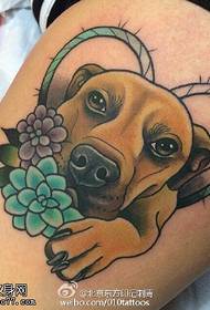 cute dog tattoo pattern