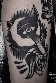 Calf thorn fox tattoo pattern