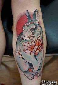 a classic rabbit tattoo pattern