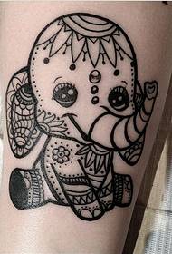 Χαριτωμένο μοτίβο τατουάζ μωρών ελέφαντα