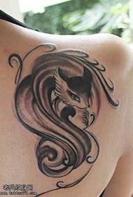 Side shoulder small fox tattoo pattern