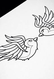 一张燕子素描纹身推荐图片
