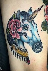 Leg horse tattoo pattern