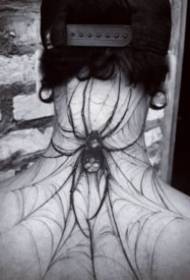9 black spider and cobweb tattoo works