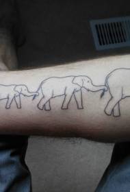calf simple Elephant family tattoo pattern