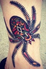 Цвет ног Геометрическая раскраска Паук с татуировкой