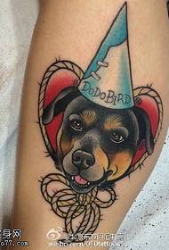 cute puppy tattoo pattern