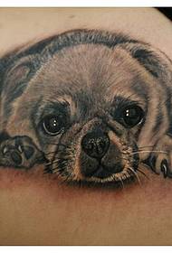 bardzo ładny jeden Realistyczny tatuaż szczeniaka psa