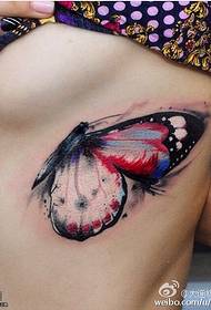 Model de tatuaj fluture acuarelă subacvatică