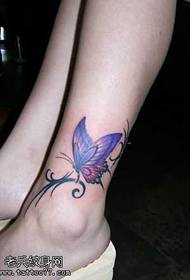 Leg purple butterfly tattoo pattern