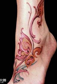 Pattern di tatuu di farfalla di fiore di pede