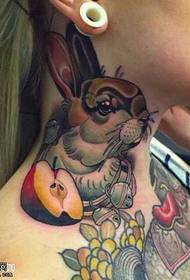 Neck Rabbit Tattoo Pattern