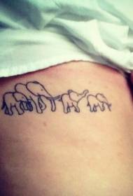 simple elephant family tattoo pattern