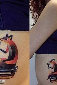 Fox cartoon tattoo pattern