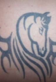 Shoulder black horse totem tribal style tattoo picture
