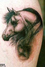 Handsome horse head tattoo pattern on the legs
