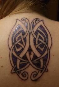 Beautiful purple celtic butterfly tattoo on the back