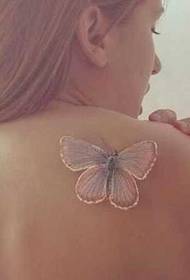 Natrag bijeli leptir tetovaža uzorak