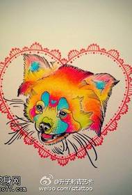 Love color fox tattoo manuscript pattern