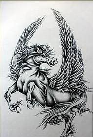 Personality fashion good looking horse wings tattoo manuscript pattern picture