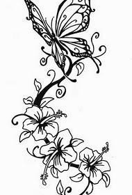 Manuscript butterfly tattoo pattern