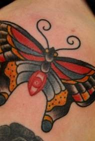 Цветен традиционен модел татуировка на пеперуда