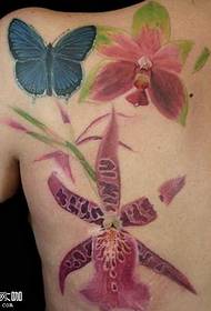 Back butterfly tattoo pattern