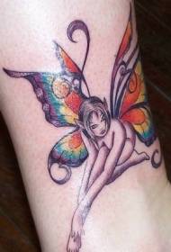 Cute butterfly wings elf tattoo pattern