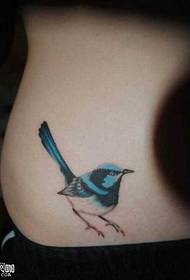 腰部小鸟纹身图案