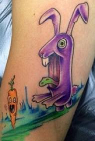 boys on the arm painted gradient line food carrot and rabbit tattoo pictures
