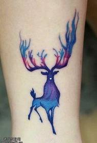 Modello di tatuaggio cervo stellato gamba gamba