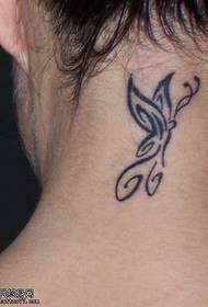 Neck Petite Butterfly Totem Tattoo Pattern