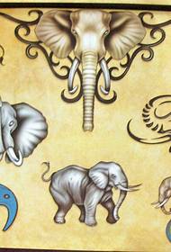cunsigliatu un mudellu di tatuaggi di elefante in stile