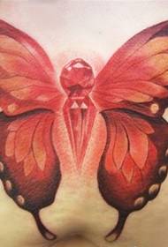 Trevligt snyggt tatueringmönster för diamantfjärilsvingar