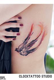 prsa strana akvarel lastavica uzorak tetovaža