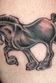 Robust horse black tattoo pattern