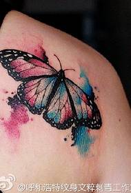 Axel akvarell vackra fjäril tatuering mönster