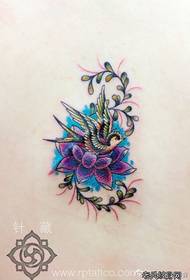 acoperire cicatrice - frumoase înghițituri mici și model de tatuaj de lotus