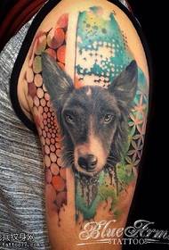 shoulder watercolor puppy tattoo pattern