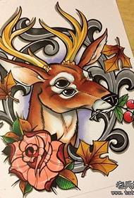A classic fashion deer tattoo manuscript