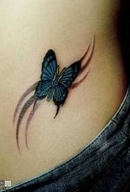 Waist butterfly tattoo pattern
