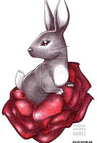 malý a roztomilý malý králikový tetovací vzor