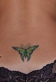 Bumalik ang pattern ng berdeng butterfly tattoo pattern