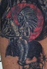 Indijski uzorak crne vitezove tetovaže