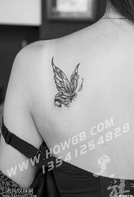 Small butterfly tattoo pattern on the shoulder