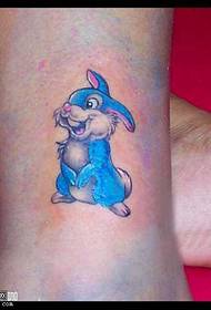 Blue Rabbit Tattoo Pattern