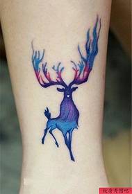 Starry deer tattoo pattern